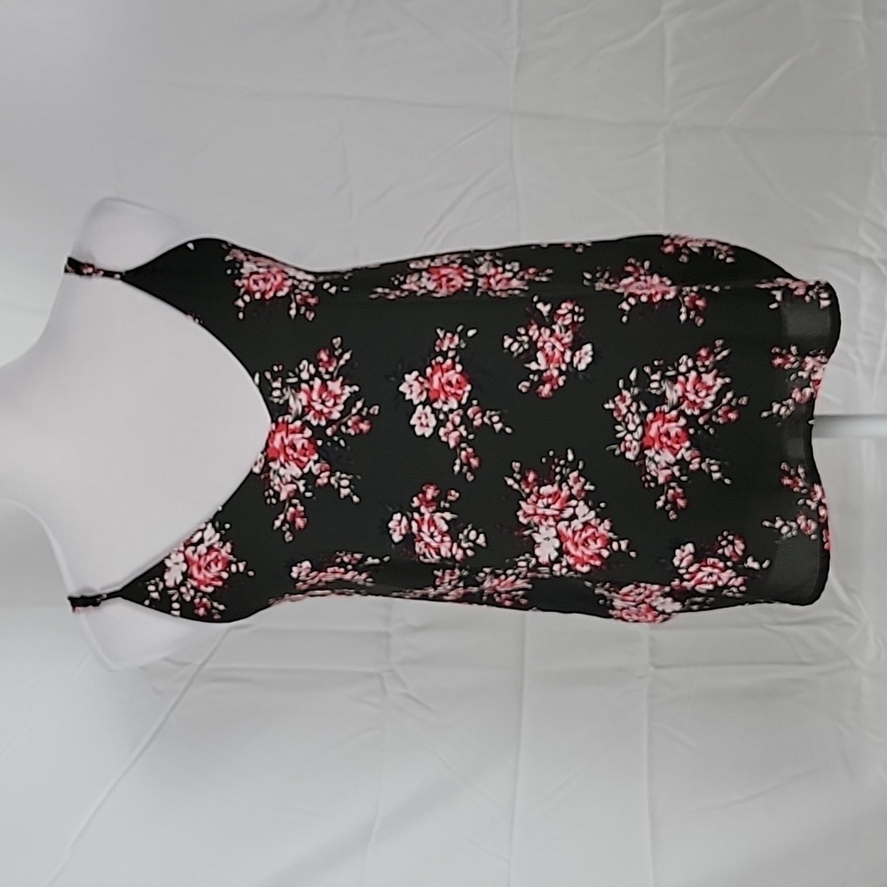 Cotton On Size XS Dark Green with Floral Pattern Lined Camisole / Sleeveless Top